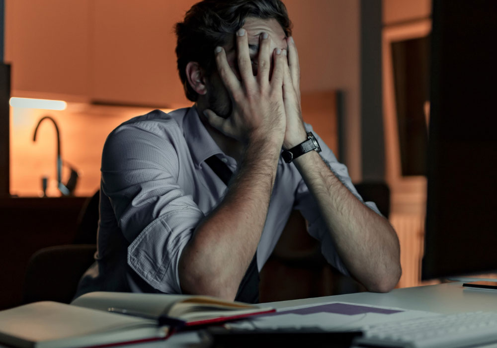 office employee requiring mental health support