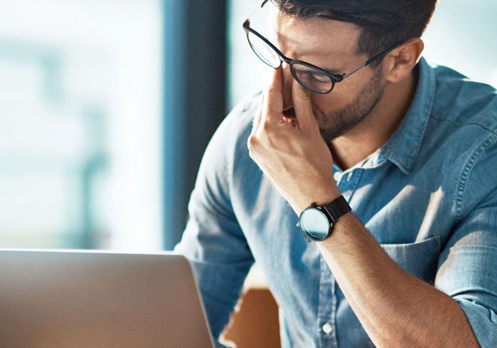 office employee suffering from burnout