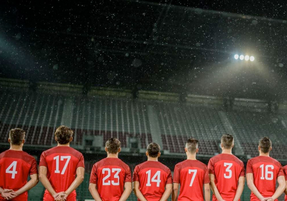 team of young footballers representing their country