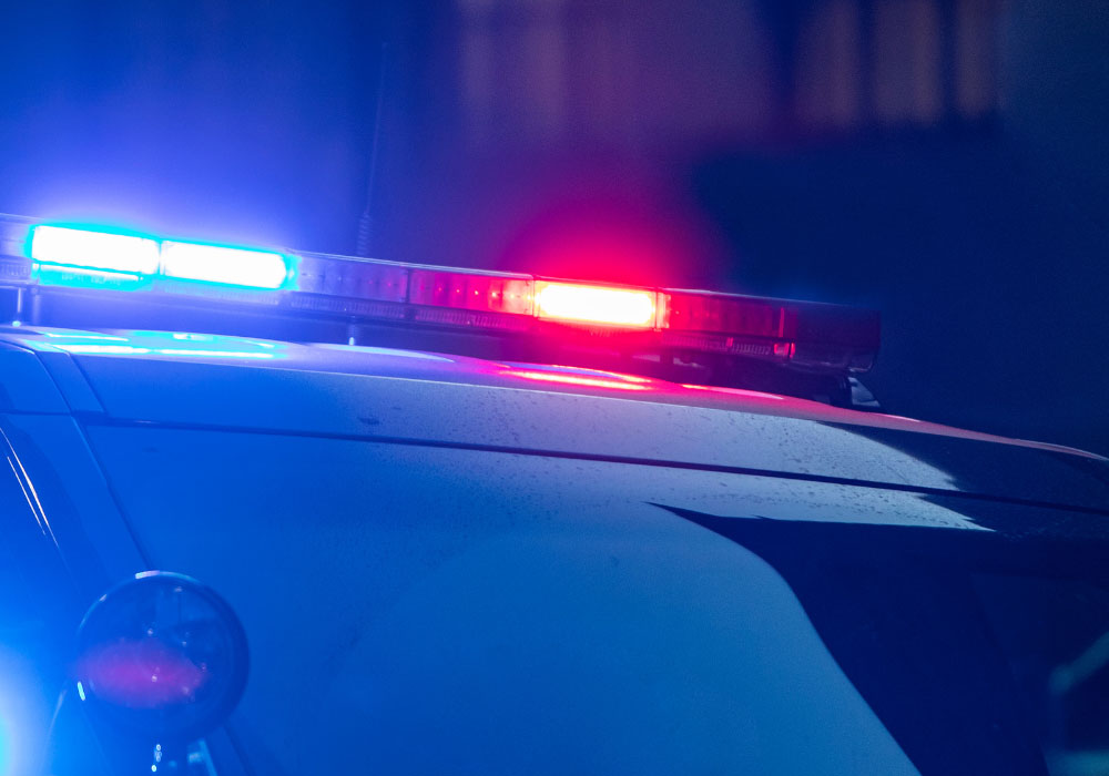 red and blue lights on an emergency response vehicle